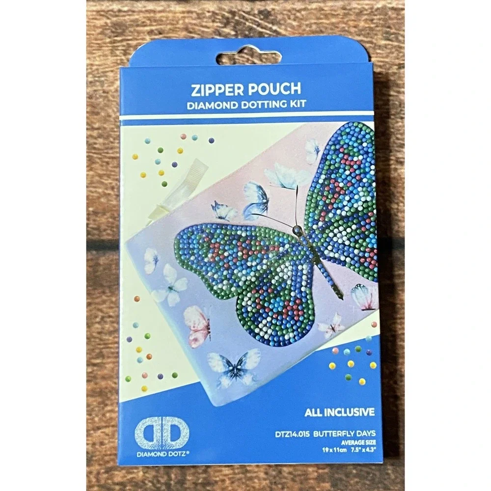 Diamond Dotz Butterfly Days Zipper Pouch Diamond Dotting Kit (7.5 inch 4.3 inch)